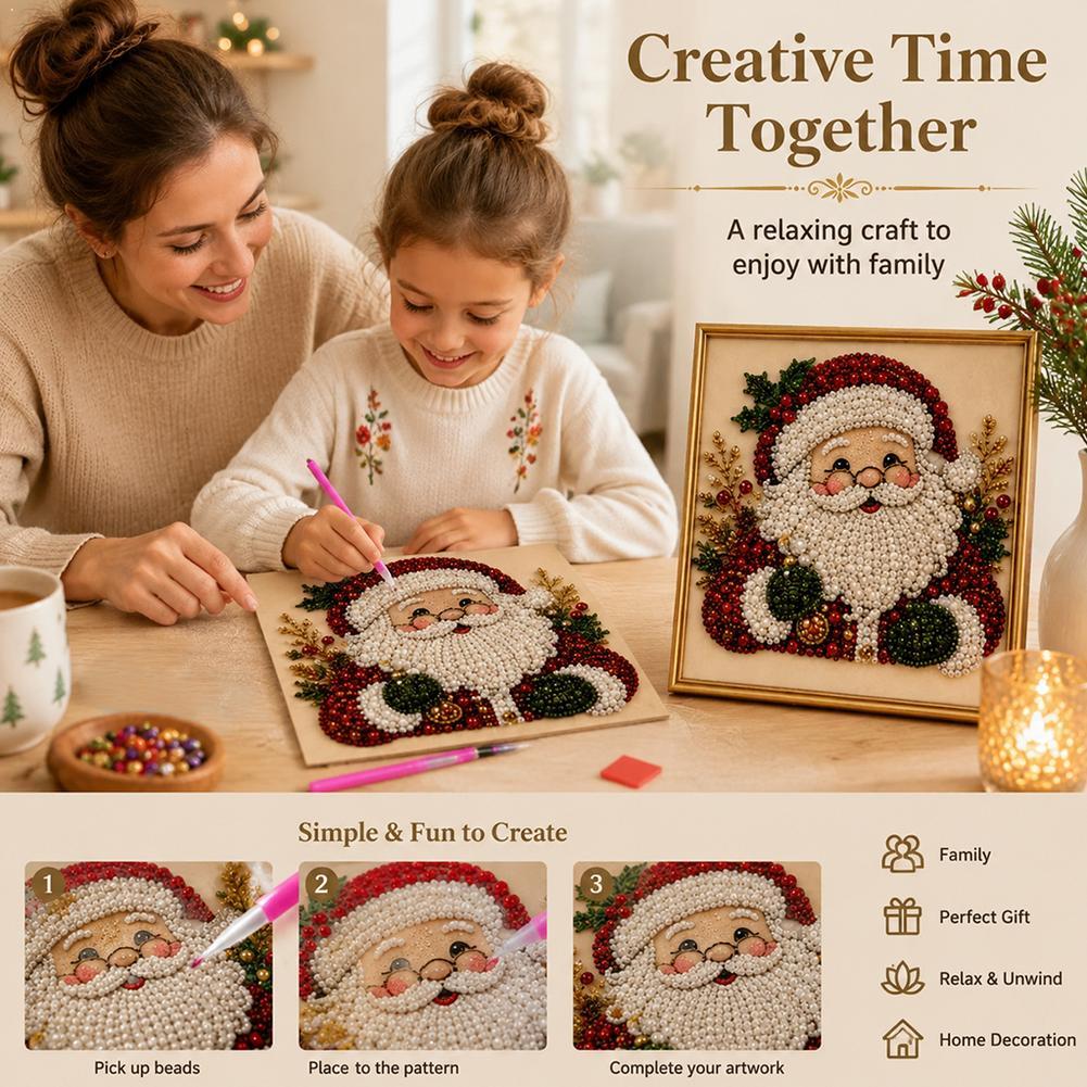 Christmas Santa Claus Pearl Ar - đánh giá và giá Resin Art Work